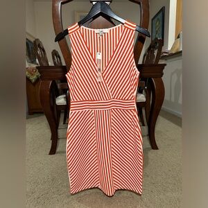 Orange & White Mini Dress